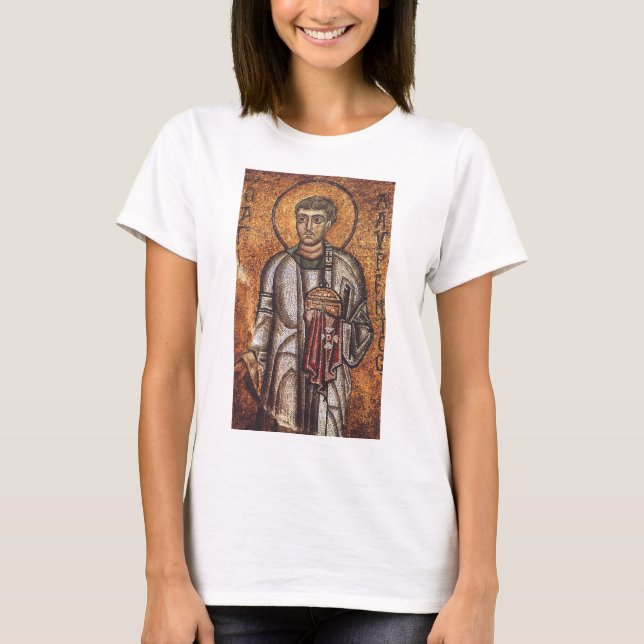 Sankt Laurentius Ortodoxt mosaikkonsttryck T Shirt (Framsida)