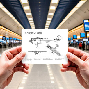 Sankt Louis - Flygplanens plan för blåkopia PD Vykort