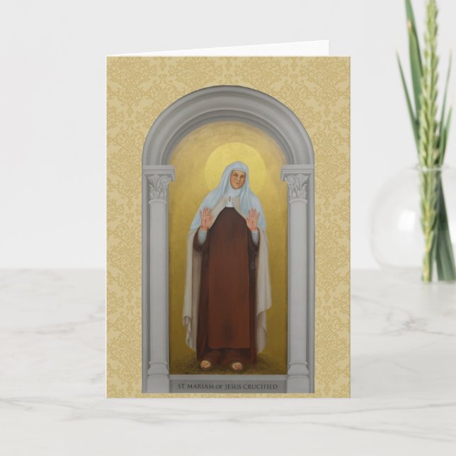 Sankt Mariam av Jesus Crucified Carmelite Saint Kort (Framsida)