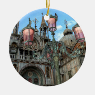 Sankt Markus och lampa, Venedig, Italien Julgransprydnad Keramik