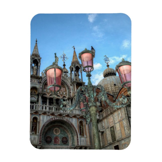 Sankt Markus och lampa, Venedig, Italien Magnet (Vertikal)