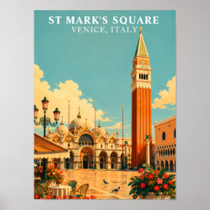 Sankt Markus' torg Venedig Italien Piazza San Marc Poster