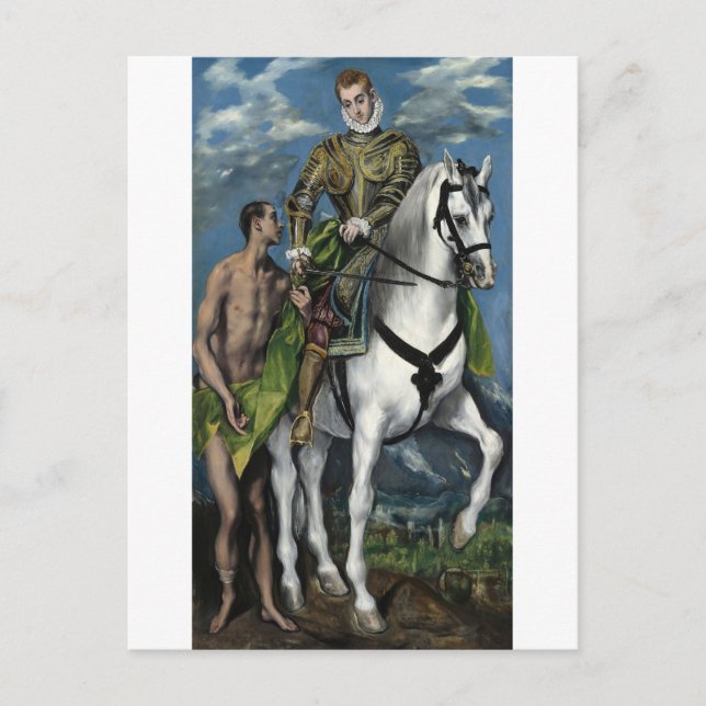 Sankt Martin och tiggaren av El Greco Vykort (Framsida)