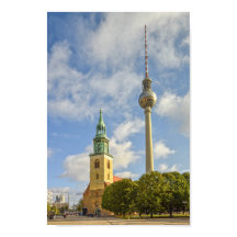 Sankt Marys kyrka, Berlin, Tyskland, Fernsehturm