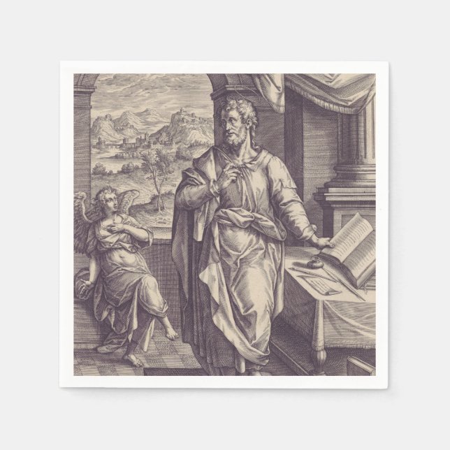 Sankt Matteus Gravyr gudomlig inspiration Pappersservett (Framsidan)