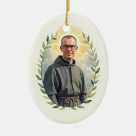 Sankt Maximilian Kolbe Guds frid och välsignelse Julgransprydnad Keramik