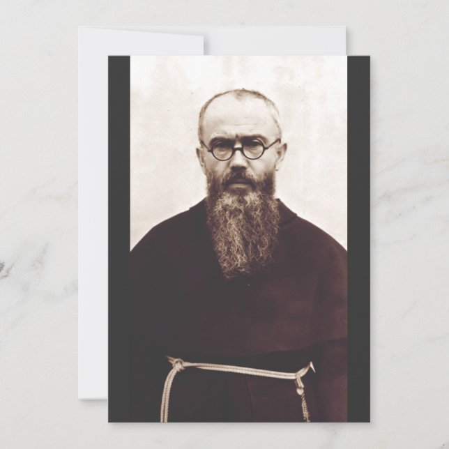 Sankt Maximilian Kolbe polsk katolsk präst Inbjudningar (Framsida)