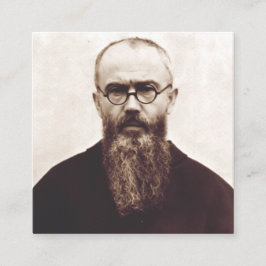 Sankt Maximilian Kolbe polsk katolsk präst konst Fyrkantigt Visitkort