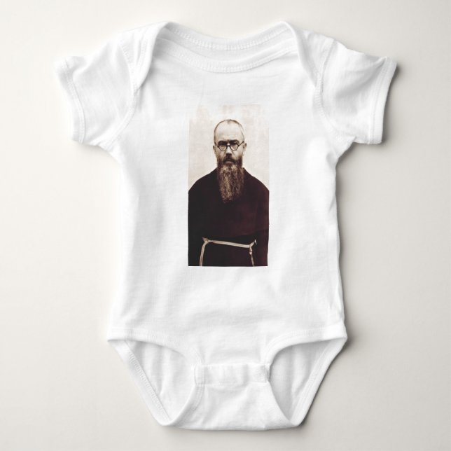 Sankt Maximilian Kolbe polsk katolsk präst T Shirt (Framsida)