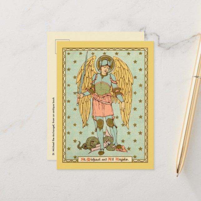 Sankt Mikael ärkeängel (RLS 12) Vykort (Fram/Back In Situ)