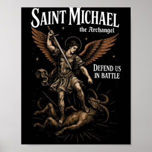 Sankt Mikael försvarar oss i strid Ärkeängel Krist Poster
