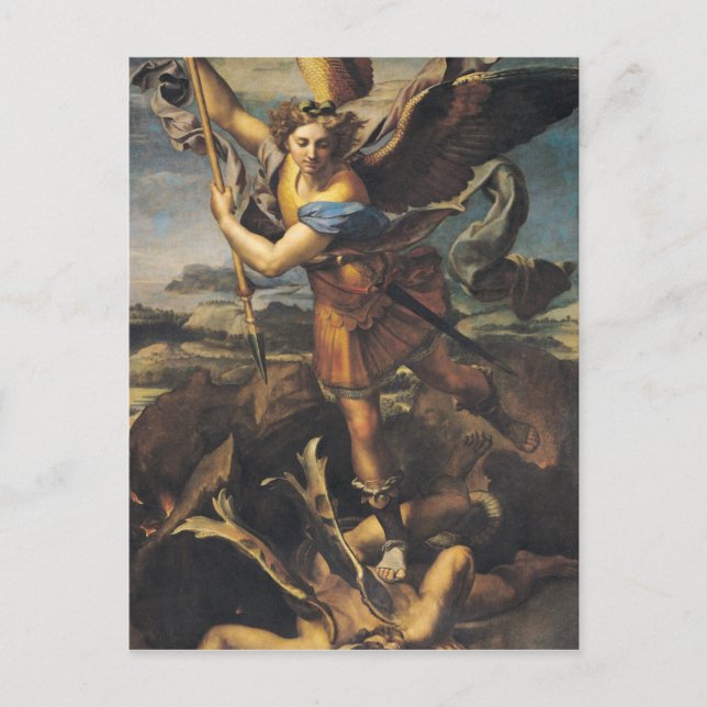 Sankt Mikael som överväldigar demonen, 1518 Vykort (Framsida)