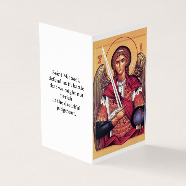 Sankt Mikaels ärkeängel bönekort Kort (Utsida)