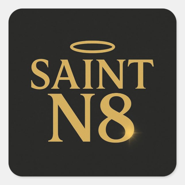Sankt N8 Fyrkantigt Klistermärke (Framsida)