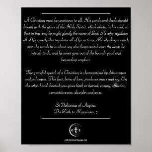 Sankt Nektarios om det kristna beteendet Poster