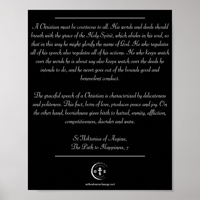 Sankt Nektarios om det kristna beteendet Poster (Framsidan)