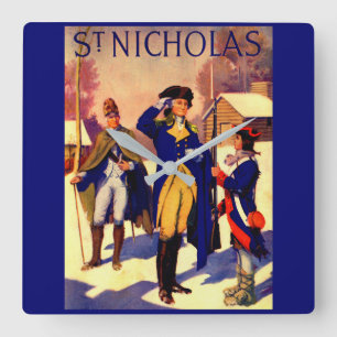 Sankt Nicholas Februari 1929 George Washington täc Fyrkantig Klocka