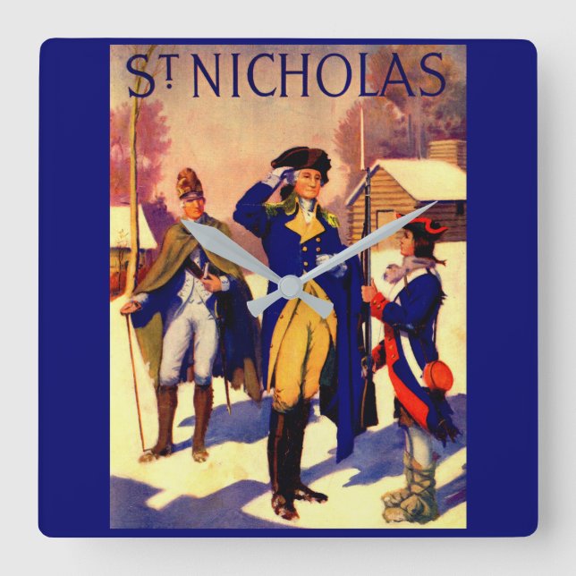 Sankt Nicholas Februari 1929 George Washington täc Fyrkantig Klocka (Framsida)