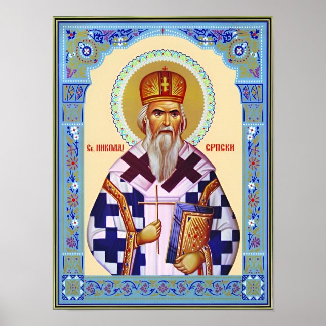 Sankt Nikolai serbisk Poster (Framsidan)