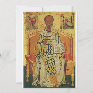 Sankt Nikolaus av Myra Bysantinsk Ortodox Ikon Inbjudningar