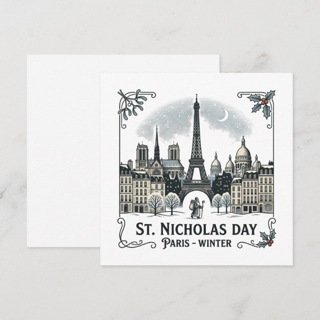 Sankt Nikolaus dag Kort (Fram/baksida)
