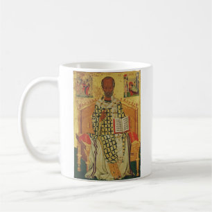 Sankt Nikolaus från Myra Bysantinsk Ortodox Ikon Kaffemugg