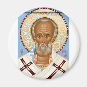 Sankt Nikolaus från Myra Premium Ortodox konst Magnet