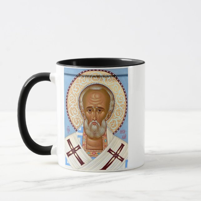 Sankt Nikolaus från Myra Premium Ortodox konst Mugg (Vänster)