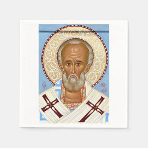 Sankt Nikolaus från Myra Premium Ortodox konst Pappersservett