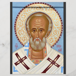 Sankt Nikolaus från Myra Premium Ortodox konst Reklamblad