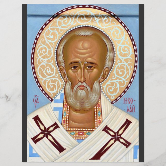 Sankt Nikolaus från Myra Premium Ortodox konst Reklamblad (Framsidan)