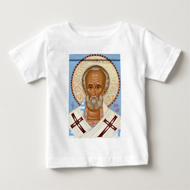 Sankt Nikolaus från Myra Premium Ortodox konst T Shirt (Framsida)