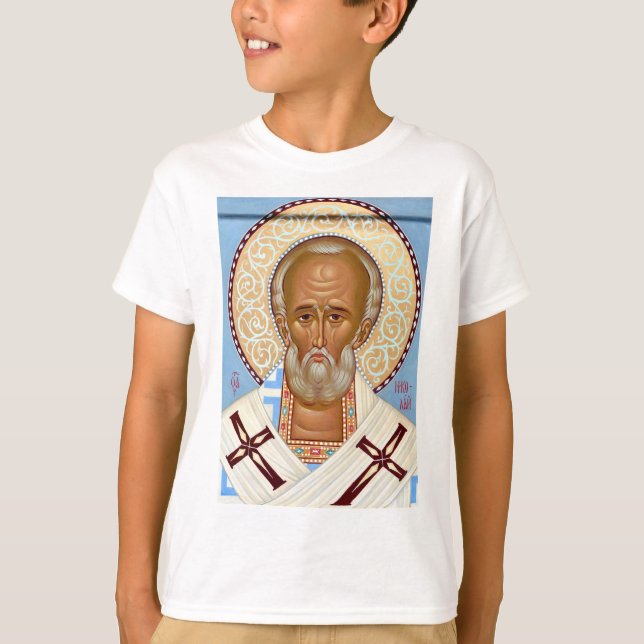 Sankt Nikolaus från Myra Premium Ortodox konst T Shirt (Framsida)