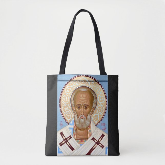Sankt Nikolaus från Myra Premium Ortodox konst Tygkasse (Framsida)