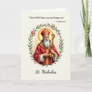 Sankt Nikolaus Guds frid och välsignelser Kort