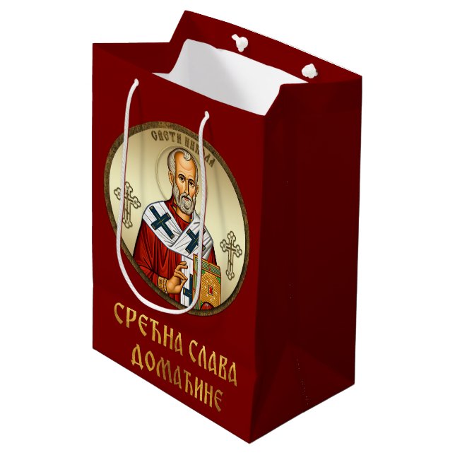 Sankt Nikolaus ortodox ikon (Framsidan Vinklad)