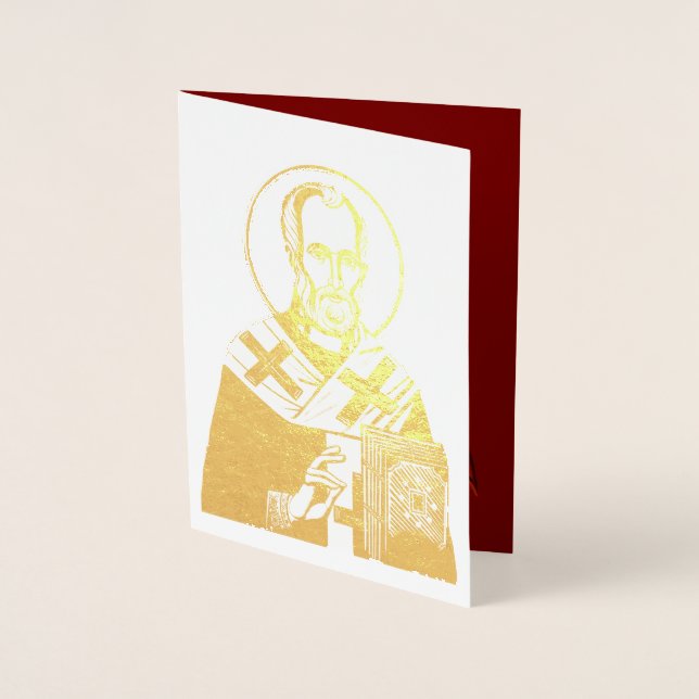 Sankt Nikolaus ortodox ikon 04 Folierat Kort (Framsida)