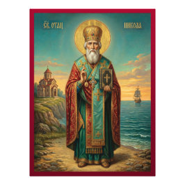 Sankt Nikolaus ortodox ikon Fototryck