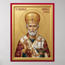 Sankt Nikolaus ortodox ikon Poster