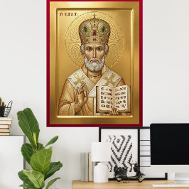 Sankt Nikolaus ortodox ikon Poster