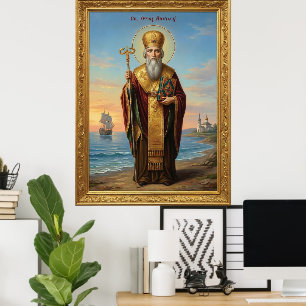 Sankt Nikolaus ortodox ikon Poster