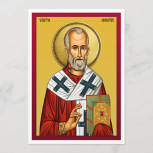 Sankt Nikolaus ortodox ikon, serbiskt böneord 2 Meny