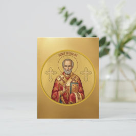 Sankt Nikolaus ortodox ikon T-shirt Vykort