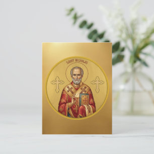Sankt Nikolaus ortodox ikon T-shirt Vykort