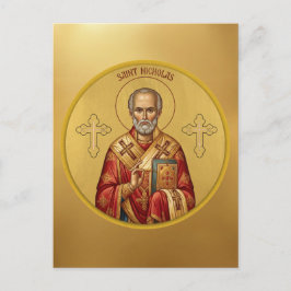 Sankt Nikolaus ortodox ikon T-shirt Vykort