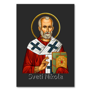 Sankt Nikolaus ortodox serbisk bokstav ikon Bordsnummer