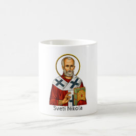 Sankt Nikolaus ortodox serbisk bokstav ikon Kaffemugg