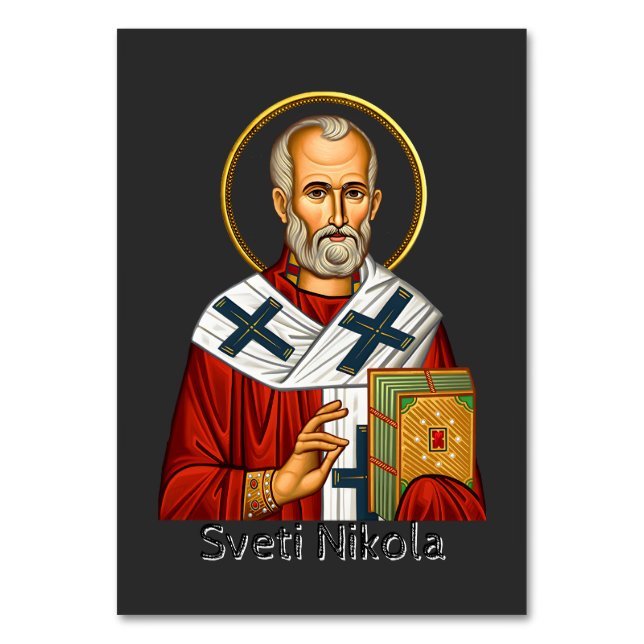Sankt Nikolaus ortodox serbisk brevikon  Bordsnummer (Framsidan)