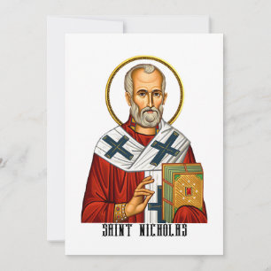 Sankt Nikolaus ortodox serbisk helgon ikon Inbjudningar