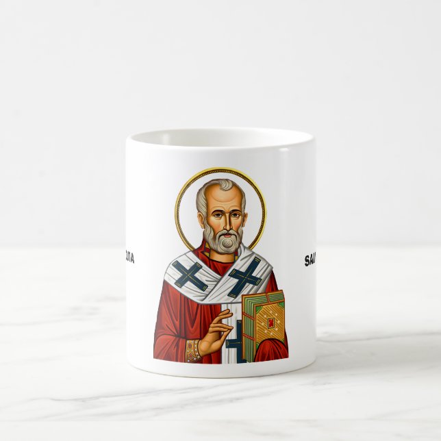 Sankt Nikolaus ortodox serbisk helgon ikon Kaffemugg (Center)
